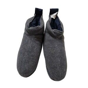 Brookstone Down Filled Fleece Booties Slippers Gray Unisex Size Medium 7-9
